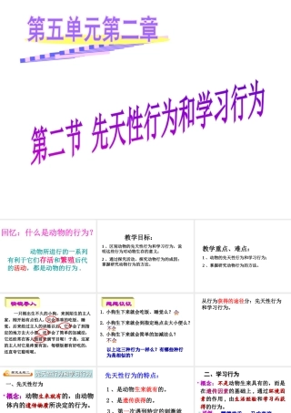 八年级生物上册 5.2.2 先天性行为和学习行为课件（1）（新版）新人教版-（新版）新人教级上册生物课件