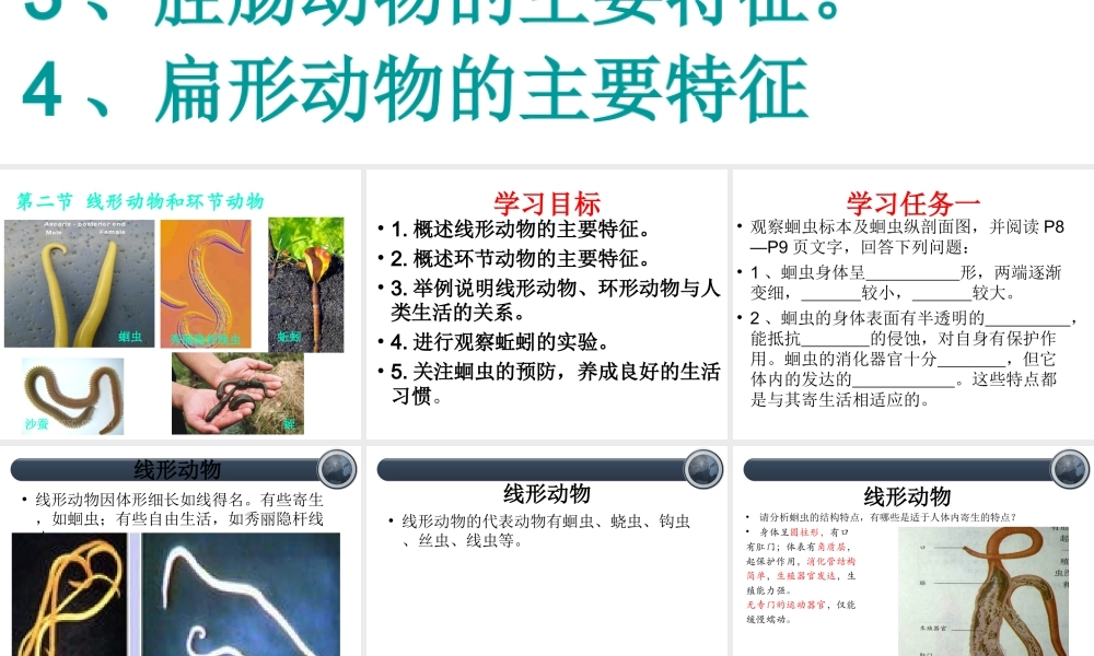 八年级生物上册 5.1.2 线形动物和环节动物课件1 （新版）新人教版-（新版）新人教级上册生物课件
