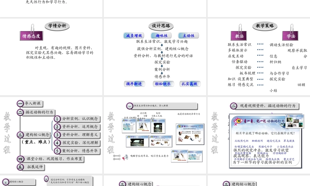 八年级生物上册 5.2.2《先天性行为和学习行为》课件 人教新课标版