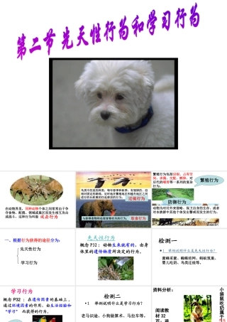 八年级生物上册 5.2.2先天性行为和学习行为课件 人教新课标版