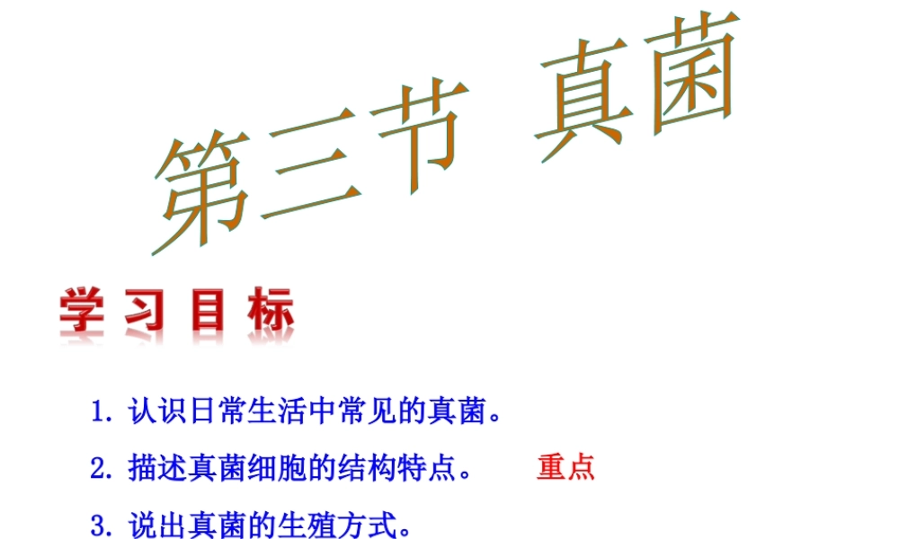 八年级生物上册 5.4.3真菌课件 （新版）新人教版-（新版）新人教版初中八年级上册生物课件