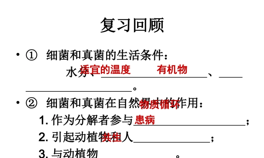 八年级生物上册 5.4.4 细菌和真菌在生物圈中的作用课件 （新版）新人教版-（新版）新人教版初中八年级上册生物课件