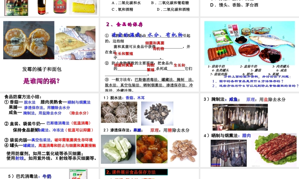 八年级生物上册 5.4.4 细菌和真菌在生物圈中的作用课件 （新版）新人教版-（新版）新人教级上册生物课件