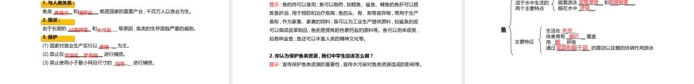 八年级生物上册 5.1.4《鱼》教学课件 （新版）新人教版-（新版）新人教级上册生物课件