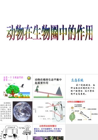 八年级生物上册 5.3 动物在生物圈中的作用课件1 （新版）新人教版