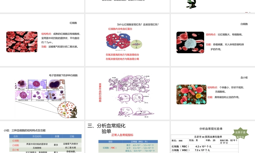 八年级生物上册 6.15.1 人体内物质的运输（第3课时）课件 （新版）苏科版-（新版）苏科级上册生物课件