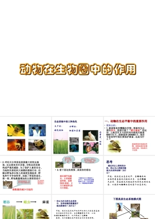 八年级生物上册 5.3 动物在生物圈中的作用课件3 （新版）新人教版