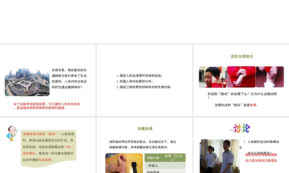 八年级生物上册 6.15.1《人体内物质的运输》第1课时课件 （新版）苏科版-（新版）苏科版初中八年级上册生物课件