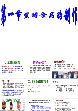 八年级生物上册 5.3.1 发酵食品课件 冀教版-冀教版初中八年级上册生物课件