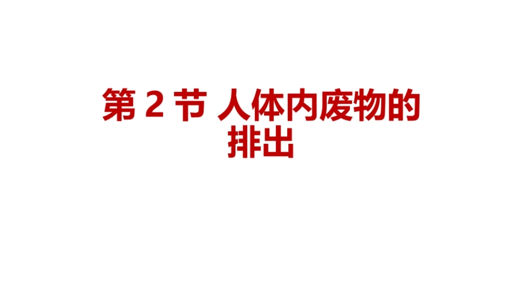 八年级生物上册 6.15.2人体内废物的排出课件 （新版）苏科版-（新版）苏科版初中八年级上册生物课件