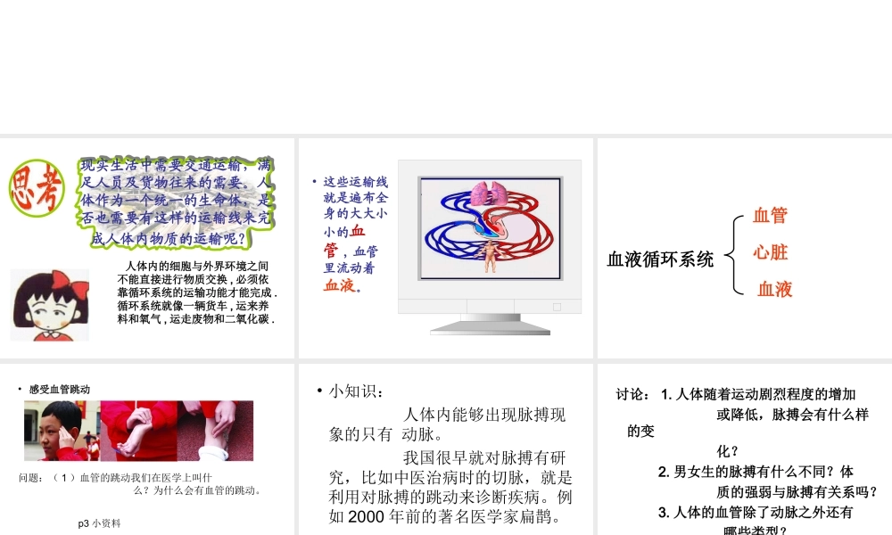 八年级生物上册 第15章 第1节 人体内物质的运输课件 苏科版-苏科版初中八年级上册生物课件