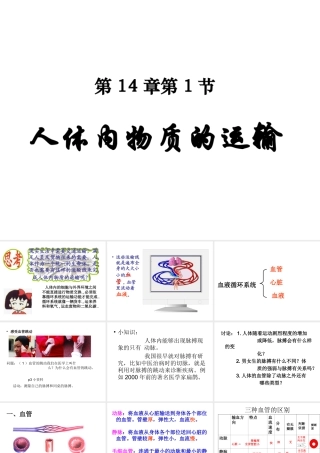 八年级生物上册 第15章 第1节 人体内物质的运输课件 苏科版-苏科版初中八年级上册生物课件