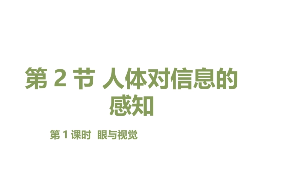 八年级生物上册 6.16.2《人体对信息的感知》第1课时课件1 （新版）苏科版-（新版）苏科级上册生物课件