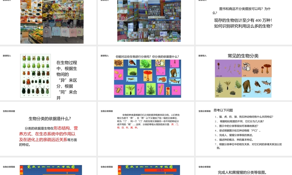 八年级生物上册 5.14.4《生物的分类》课件 （新版）苏教版-（新版）苏教级上册生物课件