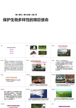 八年级生物上册 5.15.2《保护生物多样性的艰巨使命》课件 （新版）苏教版-（新版）苏教版初中八年级上册生物课件