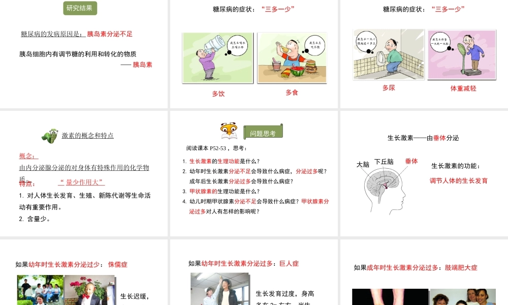 八年级生物上册 6.16.3《人体的激素调节》课件1 （新版）苏科版-（新版）苏科版初中八年级上册生物课件