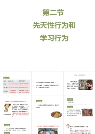 八年级生物上册 7.2.2《先天性行为和学习行为》（第2课时）课件 鲁科版五四制-鲁科级上册生物课件