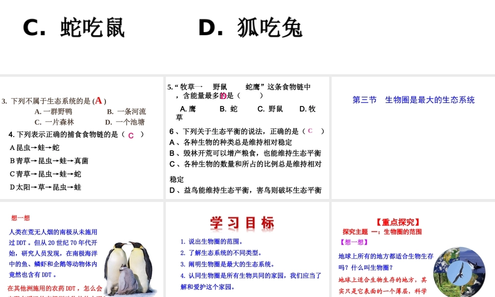 八年级生物上册 7.2.3生物圈是最大的生态系统课件 （新版）新人教版-（新版）新人教版初中八年级上册生物课件