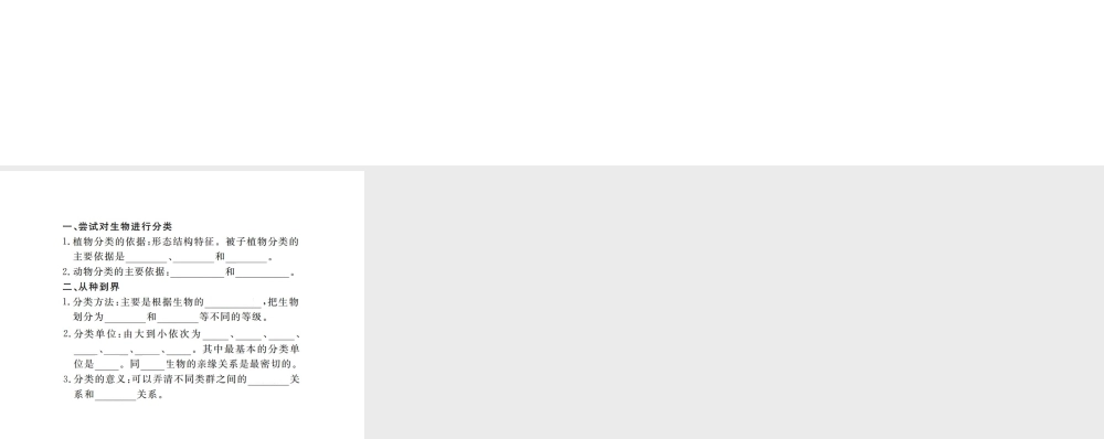 八年级生物上册 期末复习 第六单元 第一章 根据生物的特征进行分类课件 （新版）新人教版-（新版）新人教版初中八年级上册生物课件