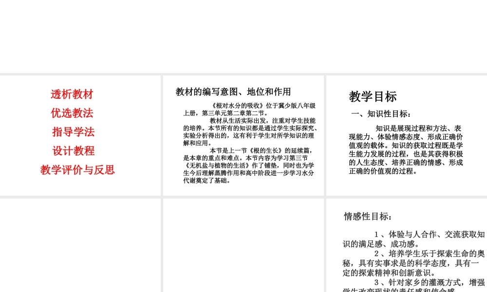 八年级生物上册 第2章 第2节 根对水分的吸收课件5 （新版）冀教版-（新版）冀教版初中八年级上册生物课件