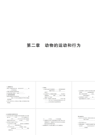 八年级生物上册 期末复习 第五单元 第二章 动物的运动和行为课件 （新版）新人教版-（新版）新人教版初中八年级上册生物课件