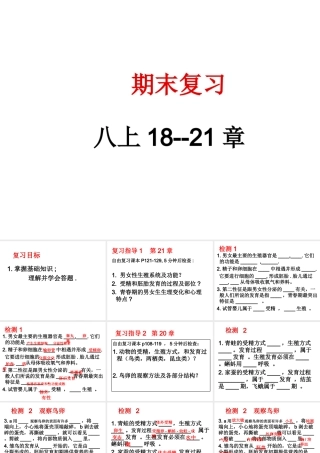 八年级生物上册 期末复习（18-21章）课件 （新版）苏科版-（新版）苏科级上册生物课件