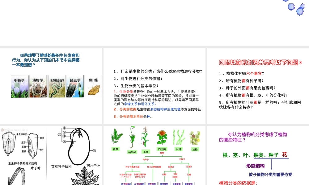 八年级生物上册 6.1.1 尝试对生物进行分类课件3 （新版）新人教版