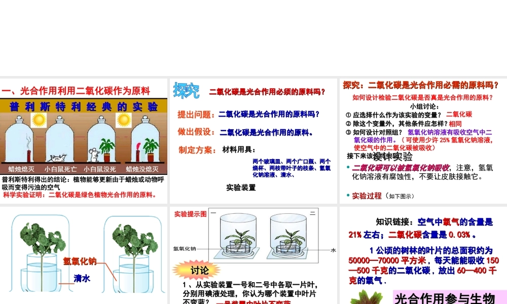 八年级生物上册 第3单元 第3章 第2节 光合作用的原料课件 （新版）冀教版-（新版）冀教级上册生物课件