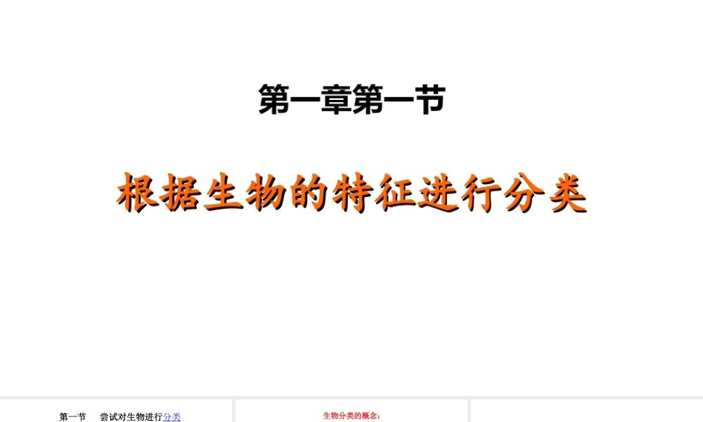 八年级生物上册 6.1.1 根据生物的特征进行分类课件 新人教版-新人教级上册生物课件