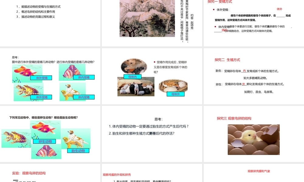 八年级生物上册 7.动物的生殖课件 （新版）苏科版-（新版）苏科级上册生物课件