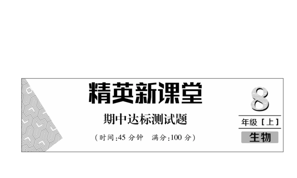 八年级生物上册 期中达标测试题课件 （新版）新人教版-（新版）新人教版初中八年级上册生物课件