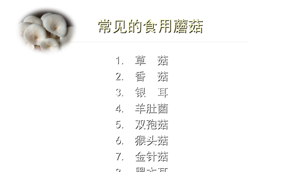 八年级生物上册 常见的食用蘑菇课件 人教新课标版