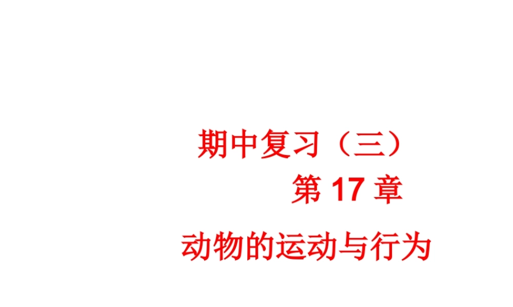 八年级生物上册 期中复习（三）第17章 动物的运动与行为课件 （新版）苏科版-（新版）苏科版初中八年级上册生物课件