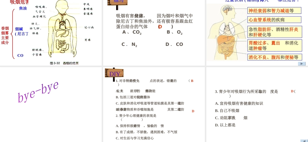 八年级生物上册 关注自己的健康课件2 苏教版