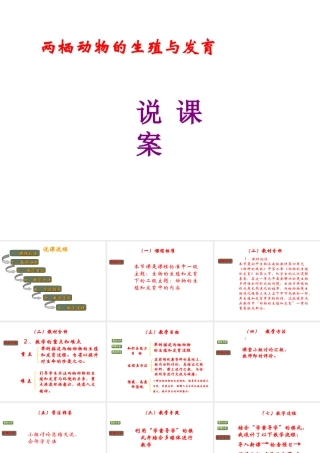 八年级生物上册 两栖动物的生殖与发育说课课件 济南版