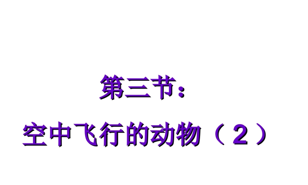 八年级生物上册 第5单元 第1章 动物的主要类群 第三节 空中飞行的动物（第二课时）课件 新人教版