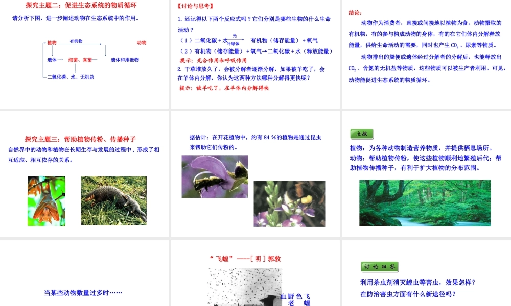 八年级生物上册 情境互动课型 5.3 动物在生物圈中的作用课件 （新版）新人教版-（新版）新人教版初中八年级上册生物课件