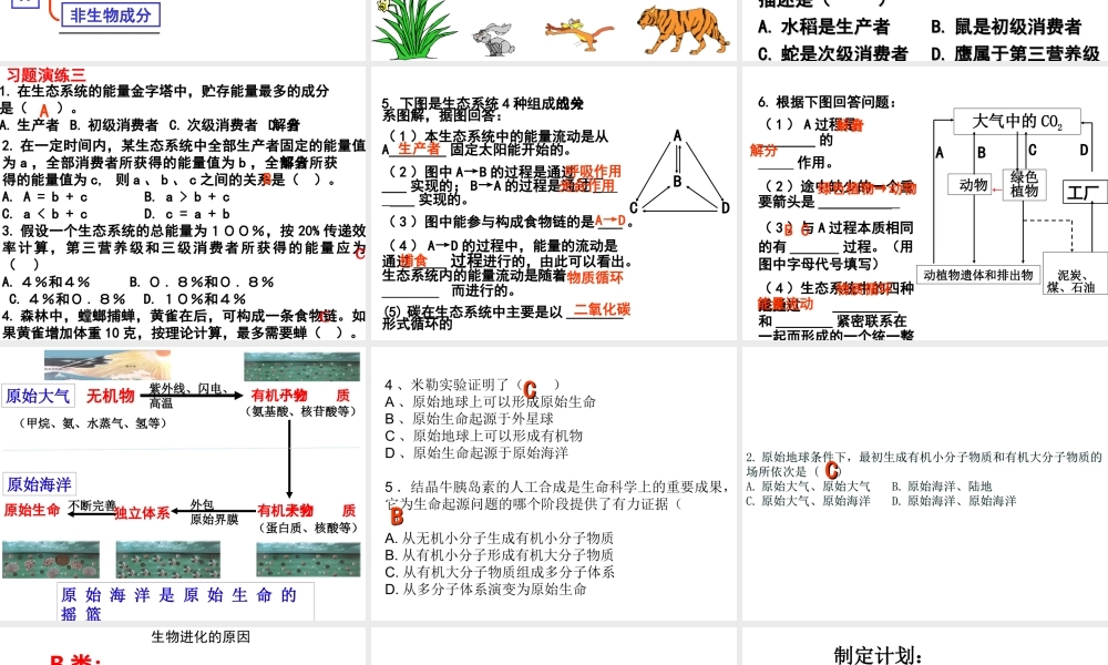 八年级生物上册 易错点复习课件 济南版-济南级上册生物课件