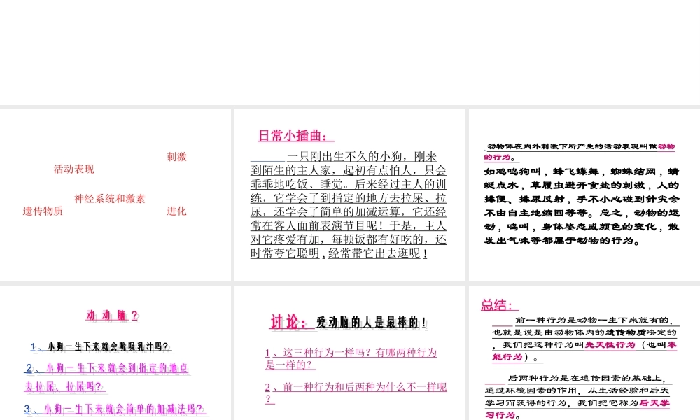 八年级生物上册 第5单元 第16章 第1节 先天性行为和后天学习行为课件 北师大版-北师大版初中八年级上册生物课件