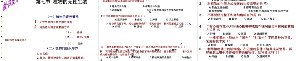 八年级生物上册 植物的无性生殖课件  人教新课标版