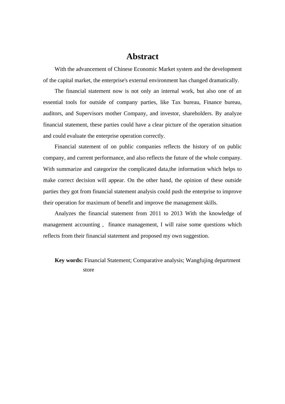 北京王府井百货股份有限公司财务分析及投资建议   财务会计学专业_第2页