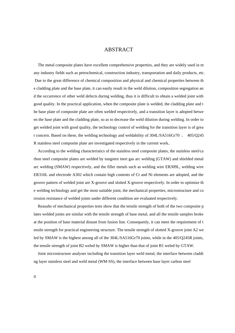 不锈钢碳钢复合板的焊接工艺及接头组织性能研究分析 机械制造专业_第3页
