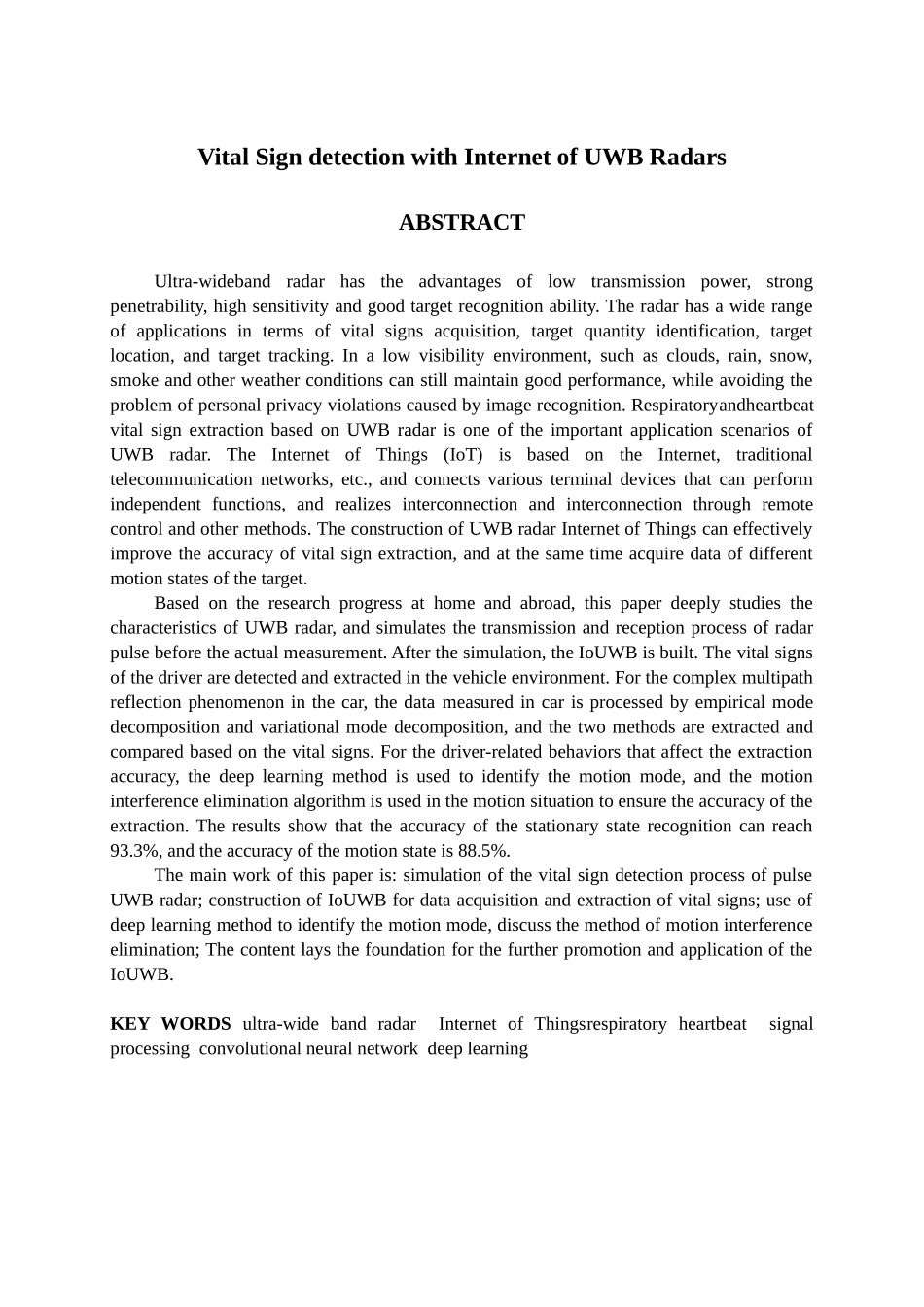 超宽带雷达物联网呼吸心跳体征提取分析研究 临床医学管理专业_第2页
