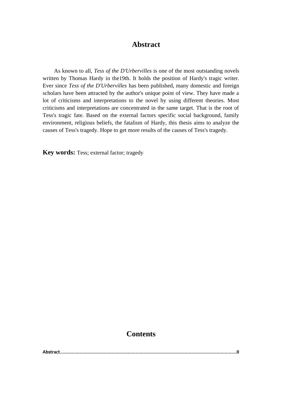 从外部因素探析苔丝悲剧命运之成因分析研究   应用心理学专业_第2页