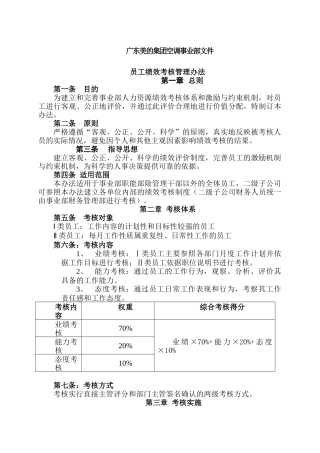 美的集团员工绩效考核管理办法