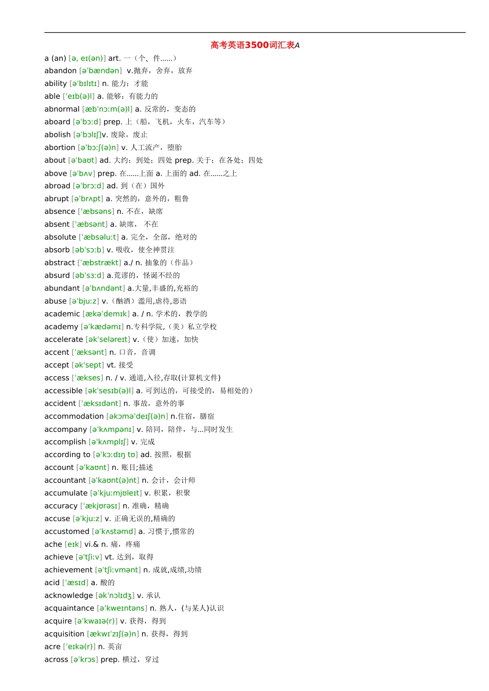 高考英语3500词汇表-带音标_第1页