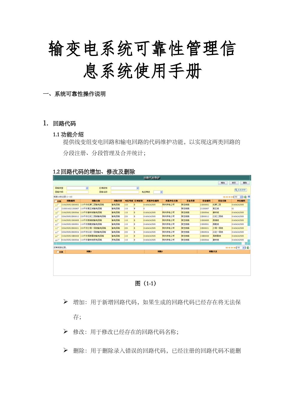 输变电系统可靠性管理信息系统使用手册_第1页