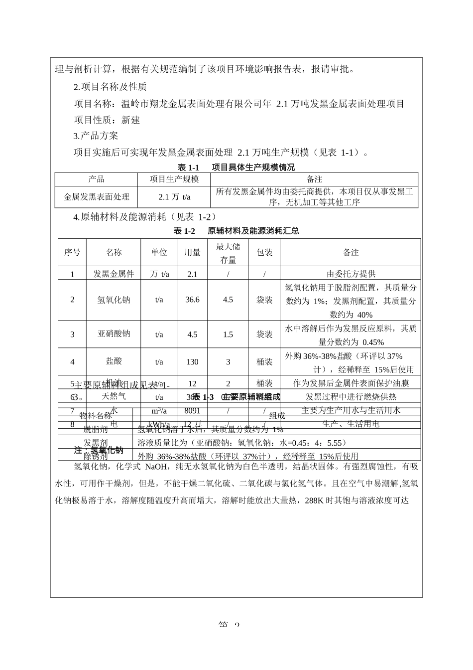 环境影响评价报告公示：温岭市翔龙金属表面处理万发黑金环评报告_第3页