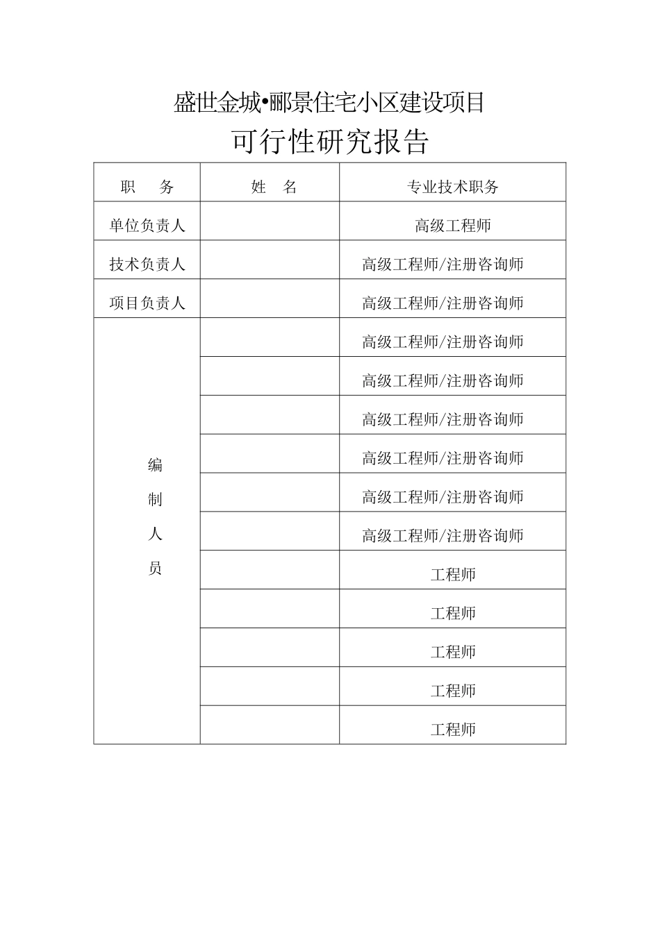 郦景住宅小区建设项目可行性研究报告_第1页