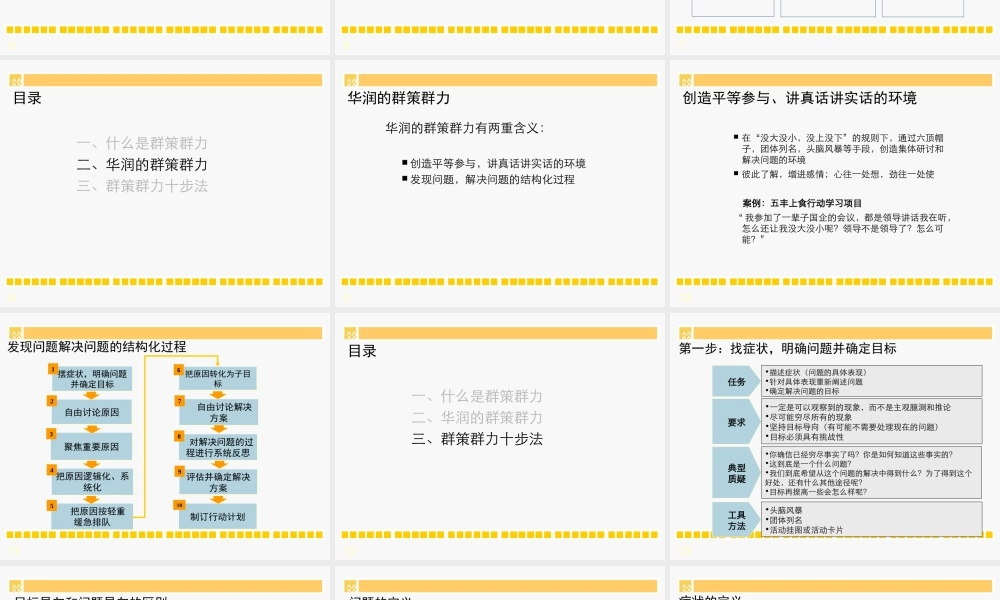 华润集团行动学习经典工具――群策群力